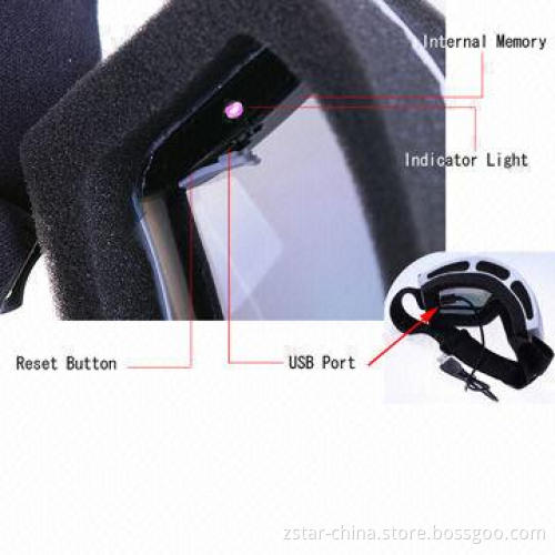 HD 720P Camera Skiing Goggles, 1,280 x 720 Pixels Video Resolution, AVI Video Format
